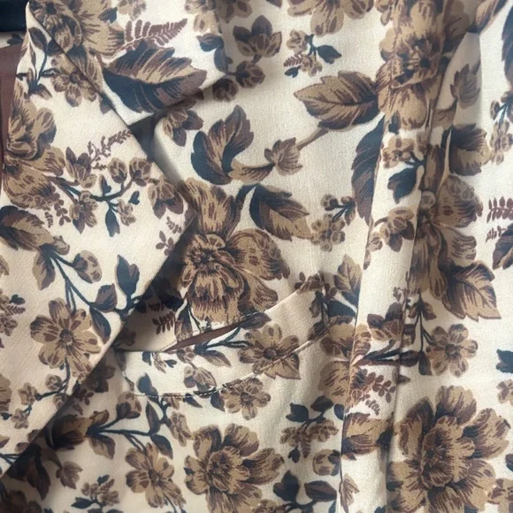 Free People Cali Box Floral Brown Blazer - Picture 3 of 5